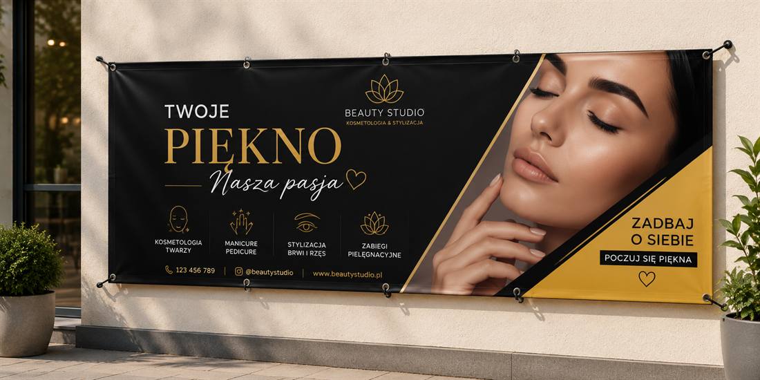 Baner reklamowy dla salonu beauty