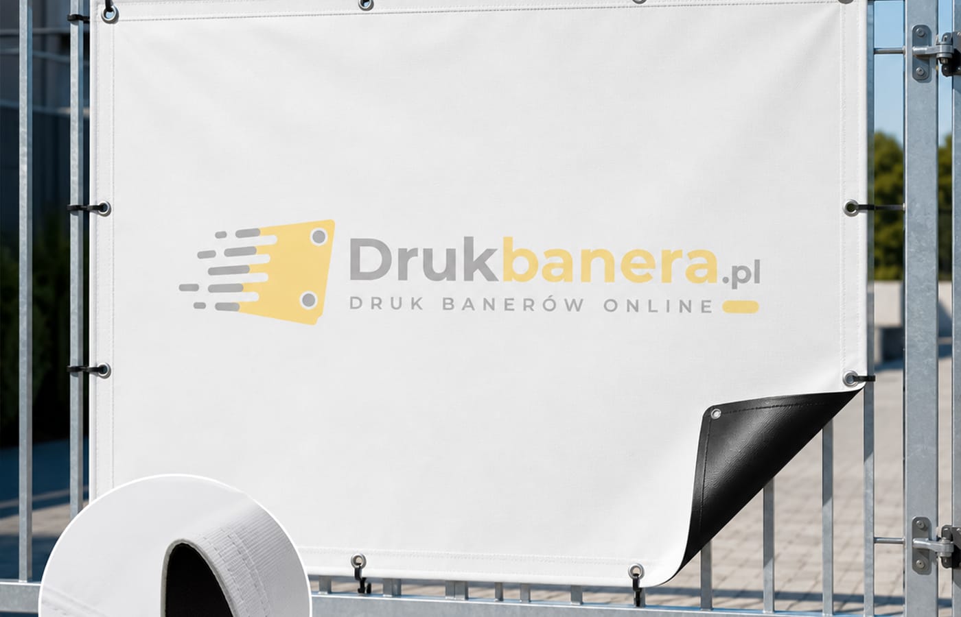Baner czarny tył 510 g - nieprześwitujący
